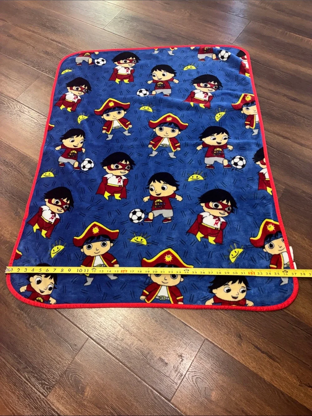 RYAN’S WORLD Plush Blanket SUPER RYAN Pirate & Soccer Player TODDLER 45” X 37”